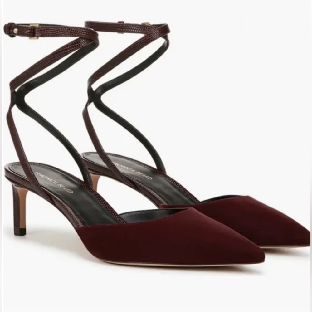 Veronica Beard Colette Ankle Strap Heels - Acai/Burgundy